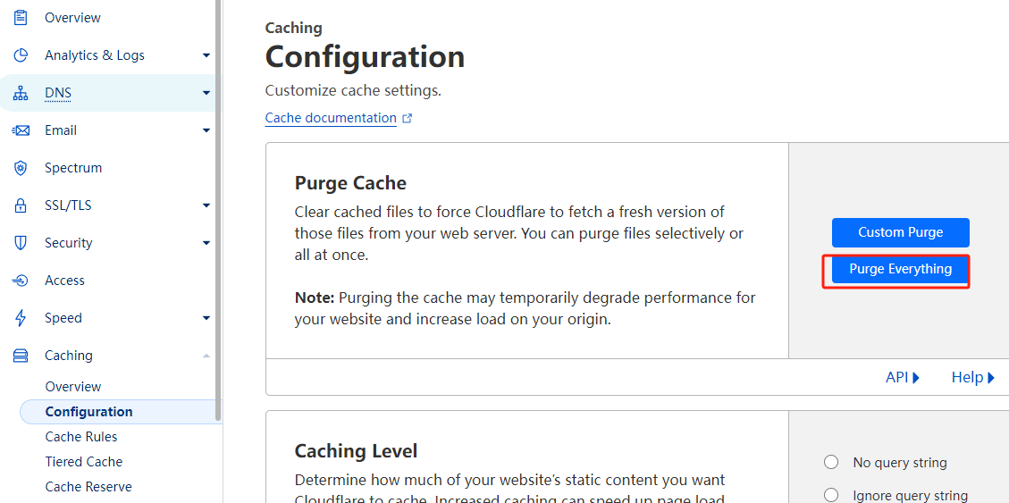 Purge Everything on the CloudFlare